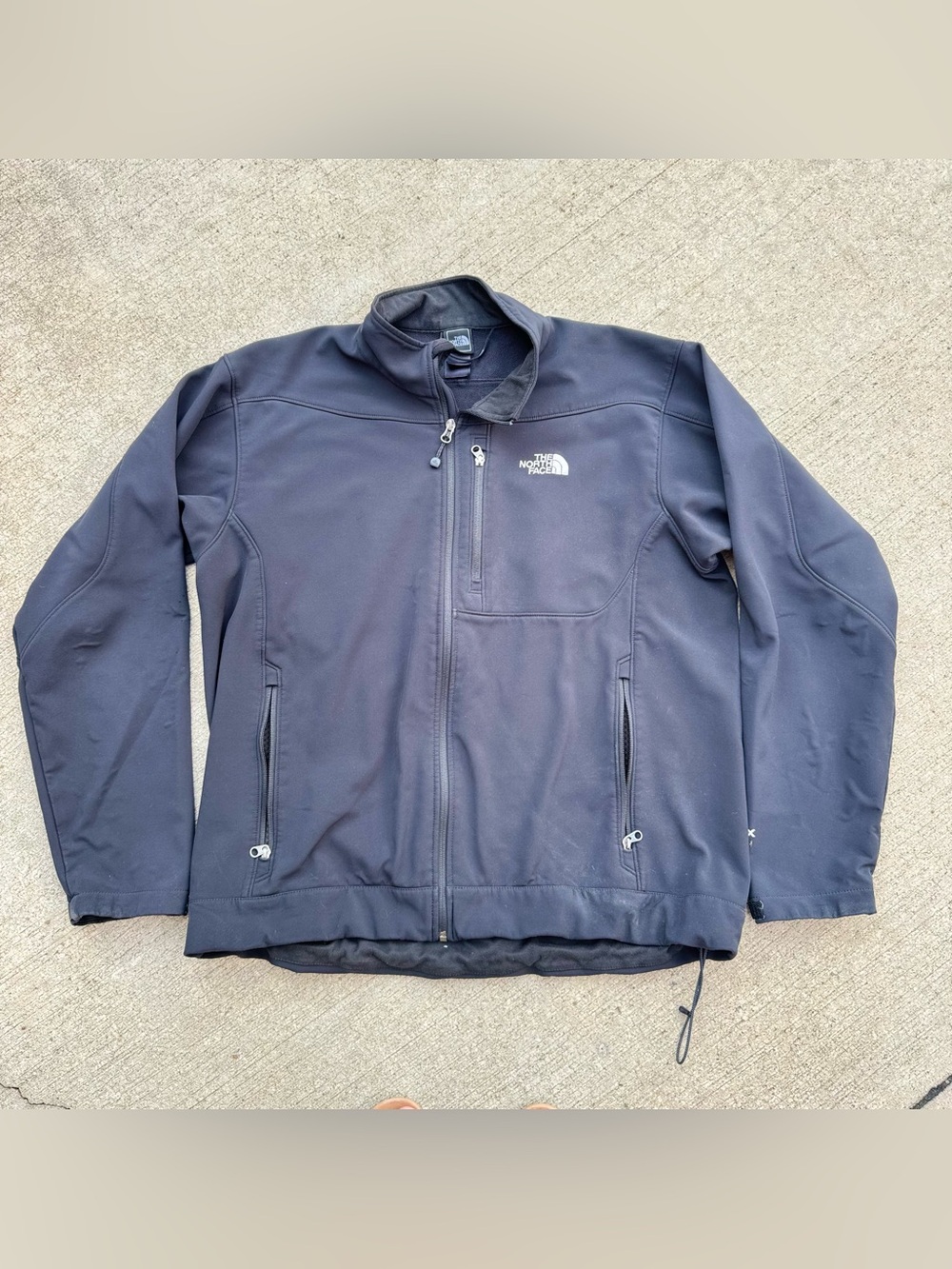 The North Face Men's Softshell Jacket Size XL Black Full Zip Windproof Fleece-Li